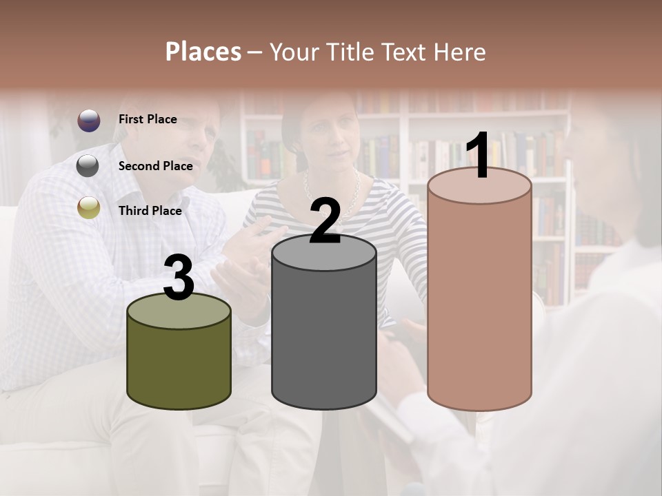 A Man And Woman Sitting On A Couch Talking To Each Other PowerPoint Template