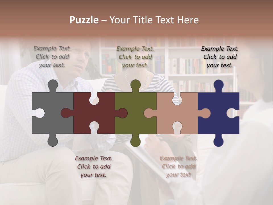 A Man And Woman Sitting On A Couch Talking To Each Other PowerPoint Template