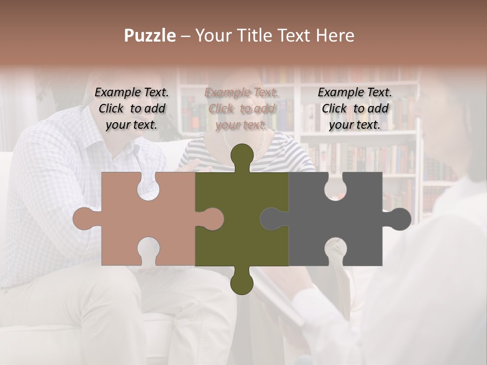 A Man And Woman Sitting On A Couch Talking To Each Other PowerPoint Template