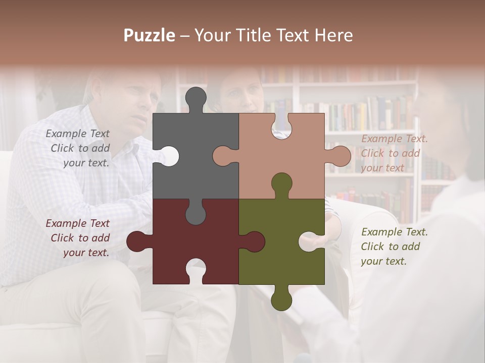 A Man And Woman Sitting On A Couch Talking To Each Other PowerPoint Template