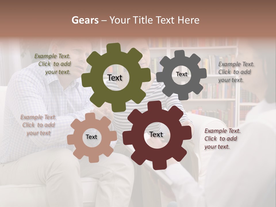 A Man And Woman Sitting On A Couch Talking To Each Other PowerPoint Template