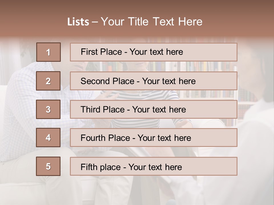 A Man And Woman Sitting On A Couch Talking To Each Other PowerPoint Template