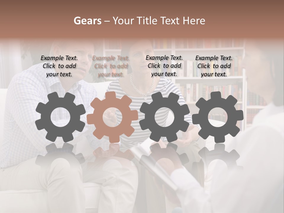 A Man And Woman Sitting On A Couch Talking To Each Other PowerPoint Template