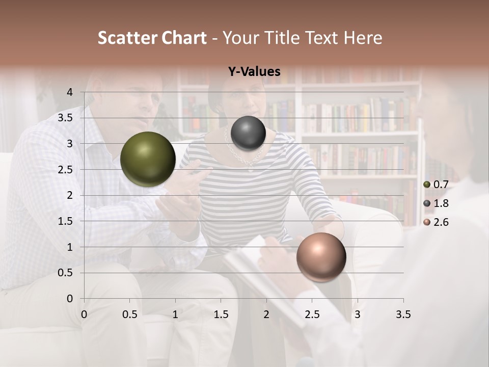 A Man And Woman Sitting On A Couch Talking To Each Other PowerPoint Template