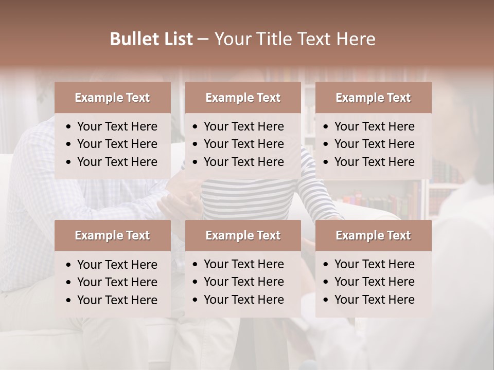 A Man And Woman Sitting On A Couch Talking To Each Other PowerPoint Template