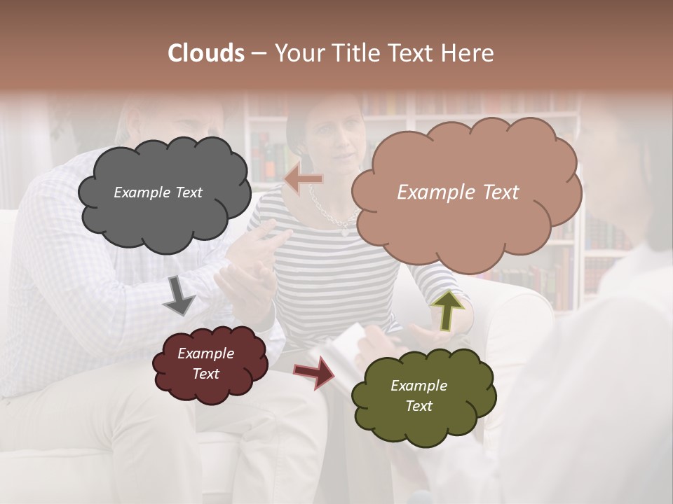 A Man And Woman Sitting On A Couch Talking To Each Other PowerPoint Template