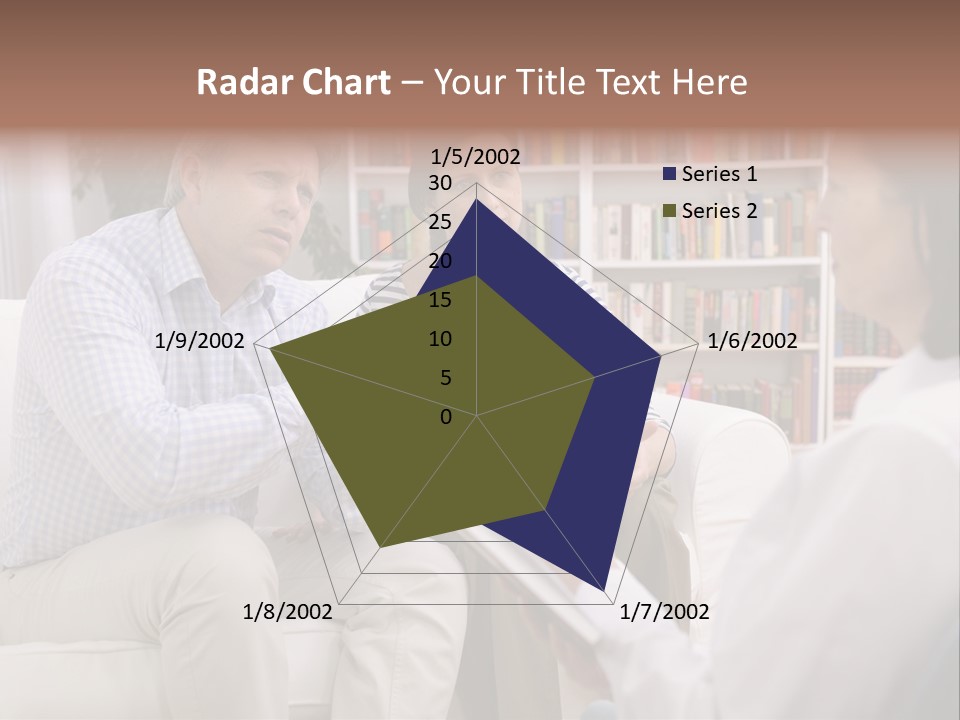 A Man And Woman Sitting On A Couch Talking To Each Other PowerPoint Template