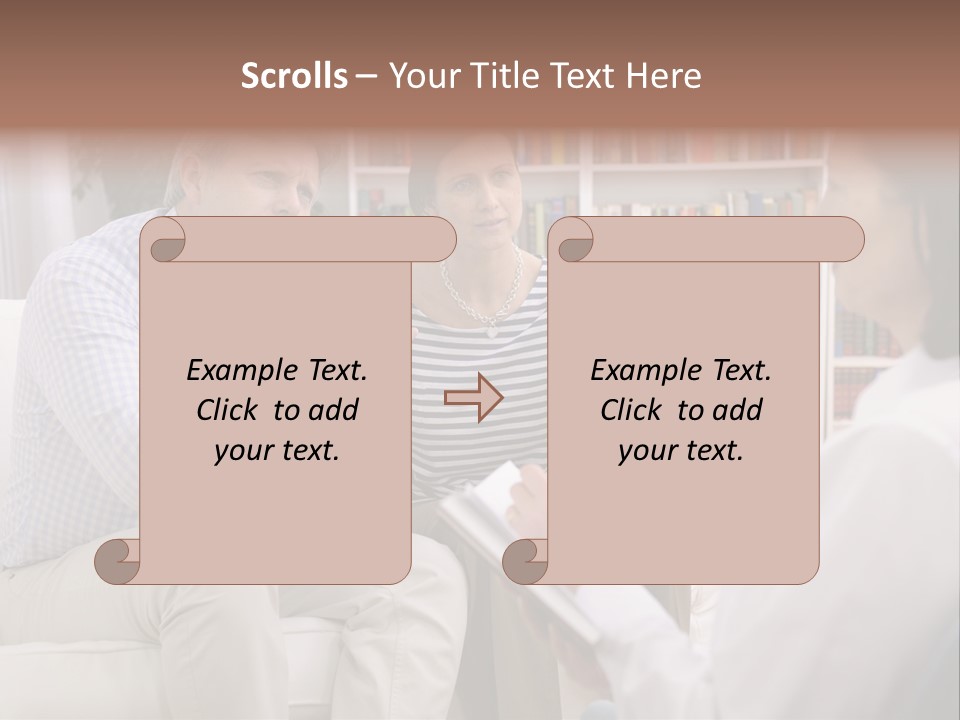 A Man And Woman Sitting On A Couch Talking To Each Other PowerPoint Template