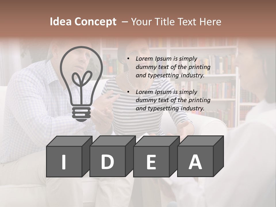 A Man And Woman Sitting On A Couch Talking To Each Other PowerPoint Template