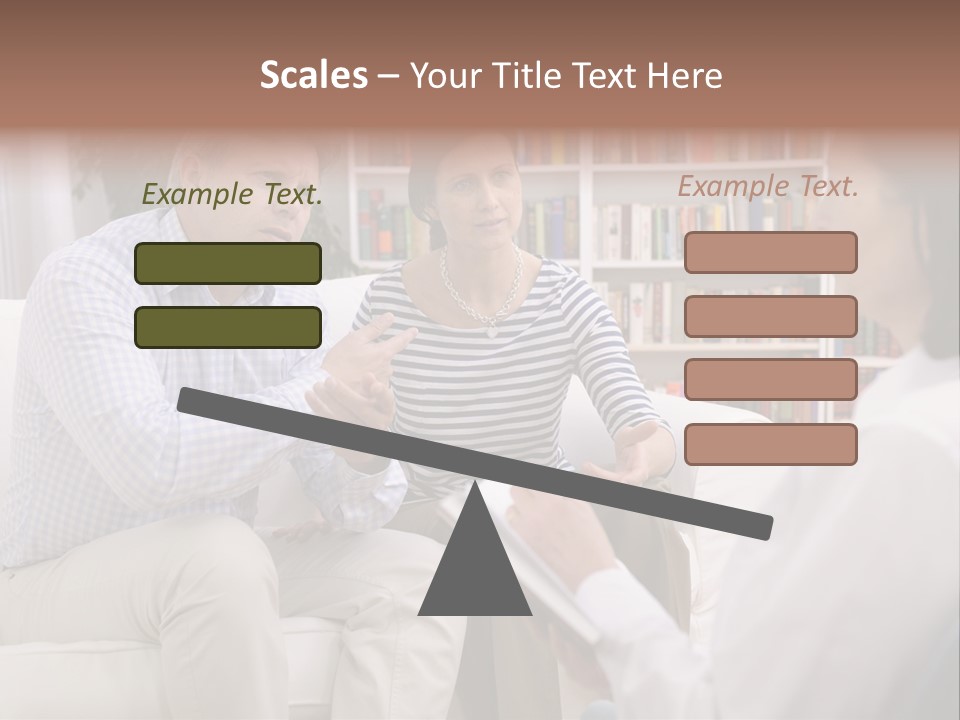A Man And Woman Sitting On A Couch Talking To Each Other PowerPoint Template