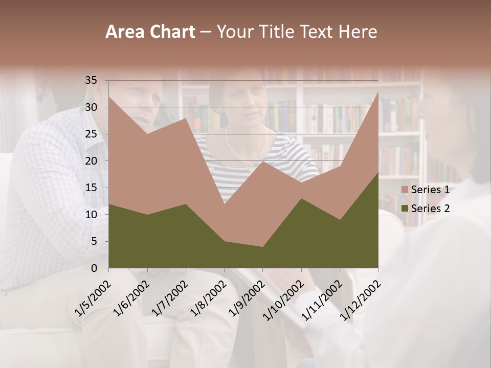 A Man And Woman Sitting On A Couch Talking To Each Other PowerPoint Template
