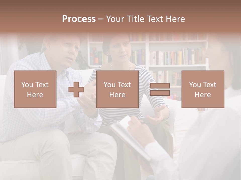 A Man And Woman Sitting On A Couch Talking To Each Other PowerPoint Template