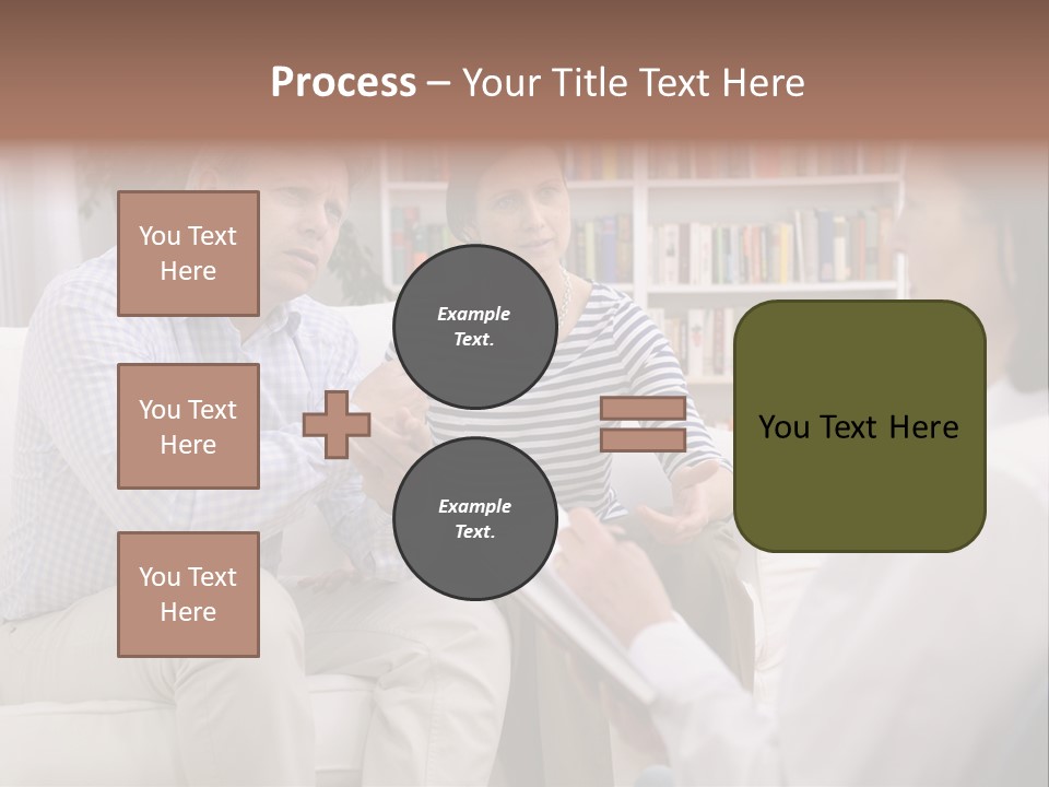A Man And Woman Sitting On A Couch Talking To Each Other PowerPoint Template