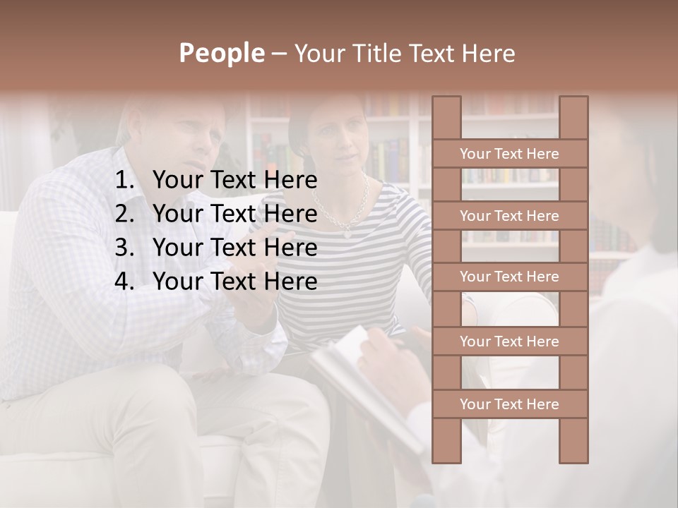 A Man And Woman Sitting On A Couch Talking To Each Other PowerPoint Template