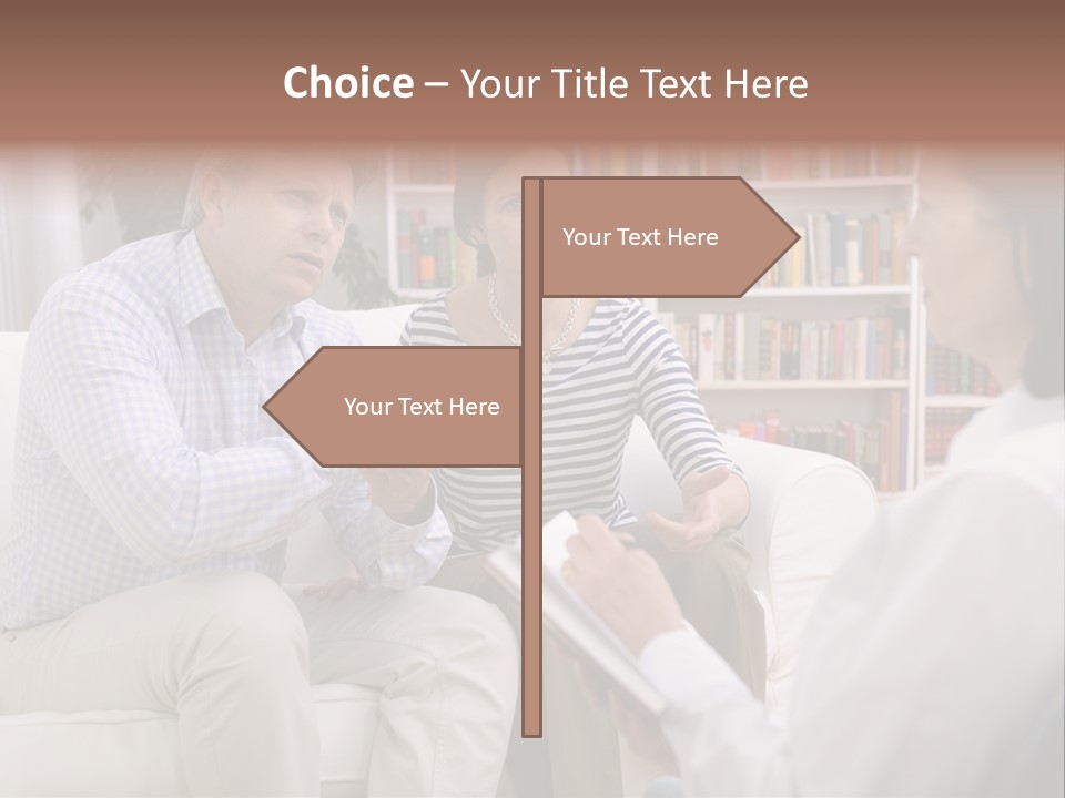 A Man And Woman Sitting On A Couch Talking To Each Other PowerPoint Template