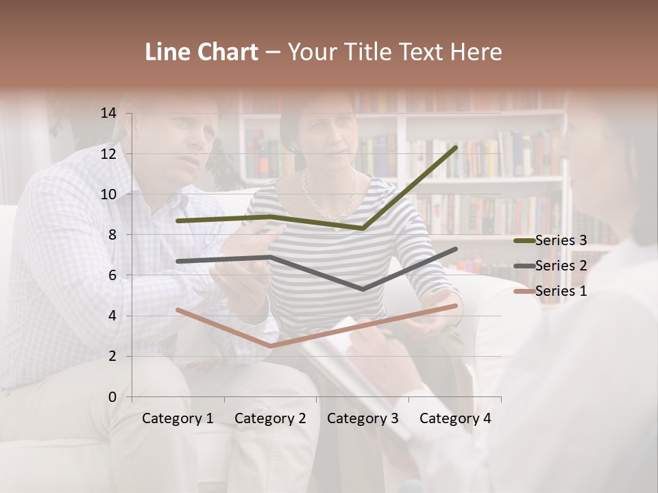 A Man And Woman Sitting On A Couch Talking To Each Other PowerPoint Template