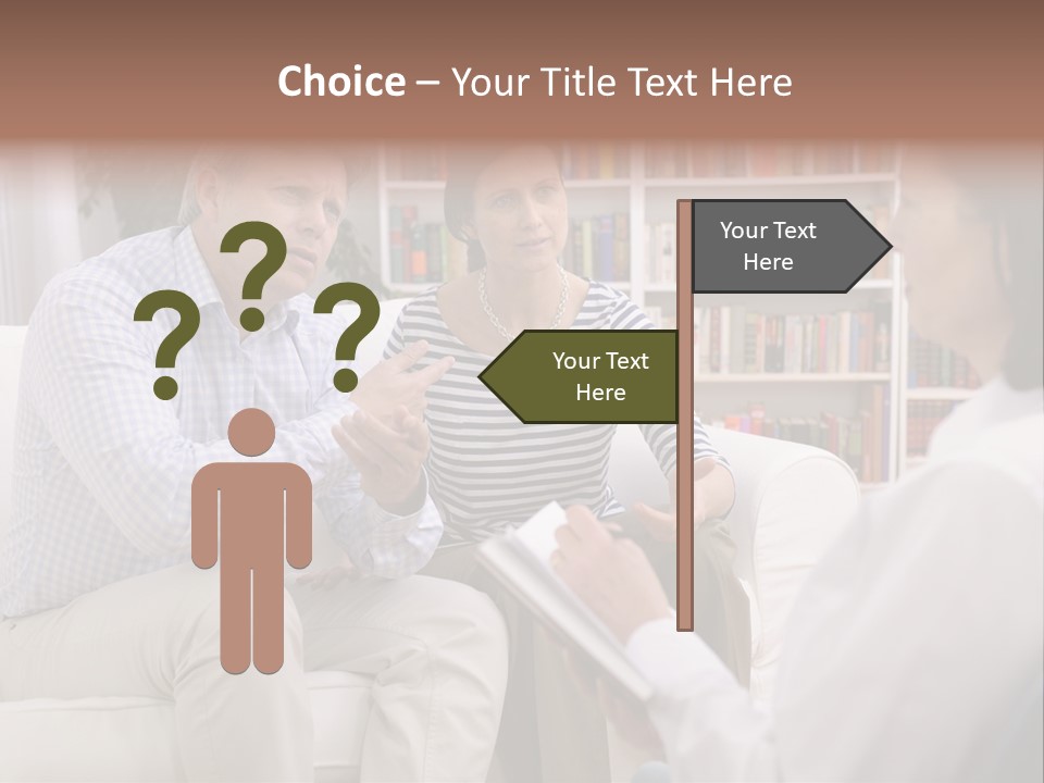 A Man And Woman Sitting On A Couch Talking To Each Other PowerPoint Template