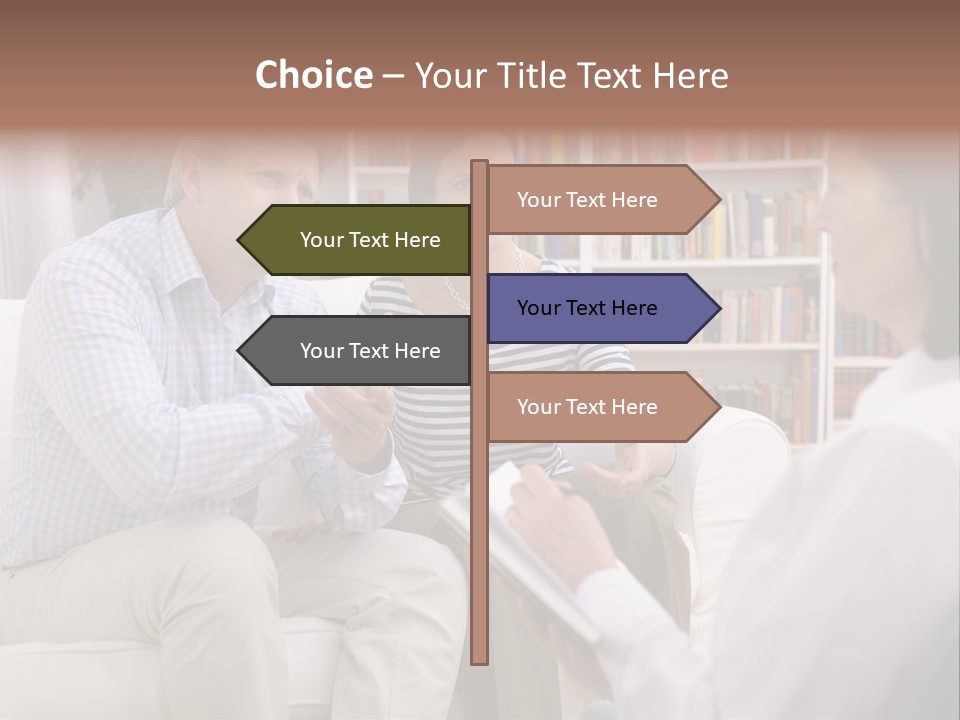 A Man And Woman Sitting On A Couch Talking To Each Other PowerPoint Template