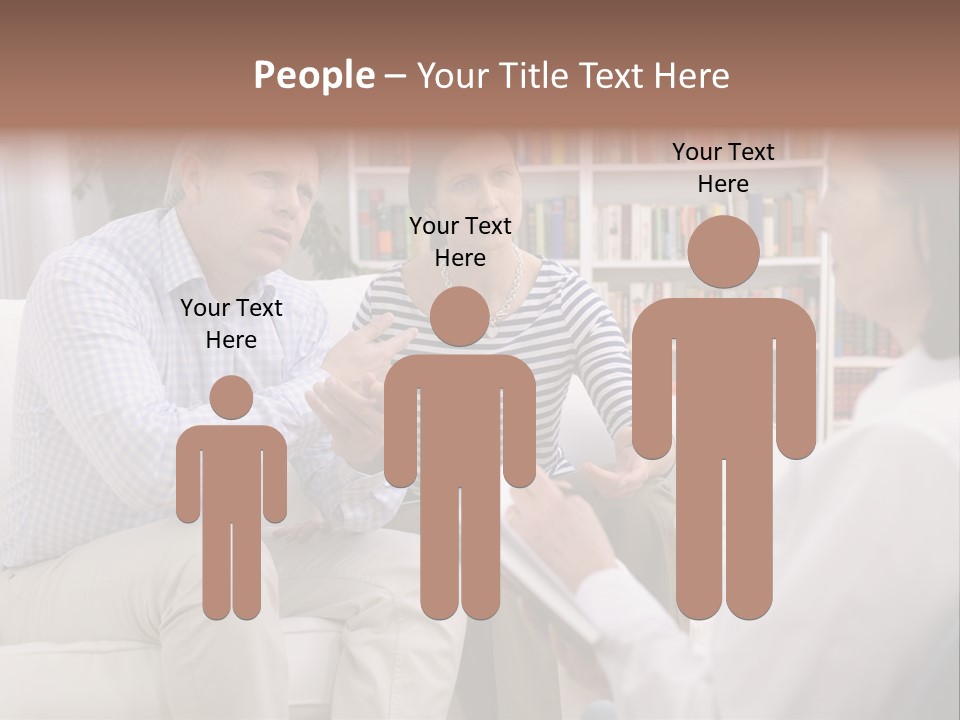 A Man And Woman Sitting On A Couch Talking To Each Other PowerPoint Template