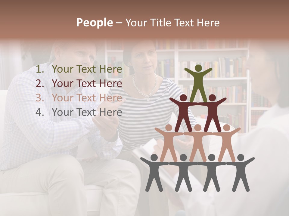 A Man And Woman Sitting On A Couch Talking To Each Other PowerPoint Template