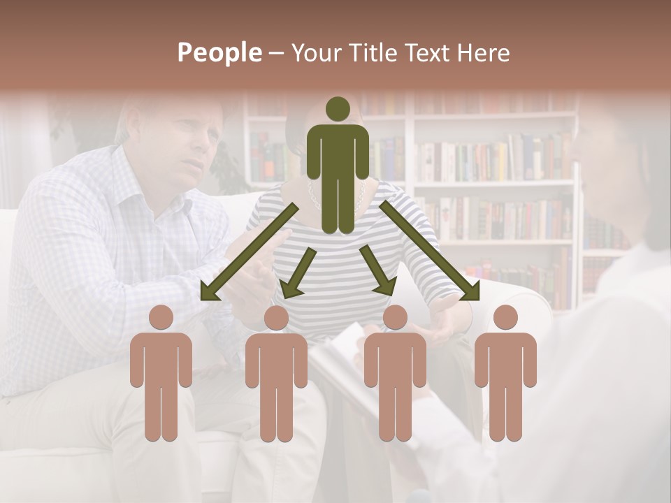 A Man And Woman Sitting On A Couch Talking To Each Other PowerPoint Template