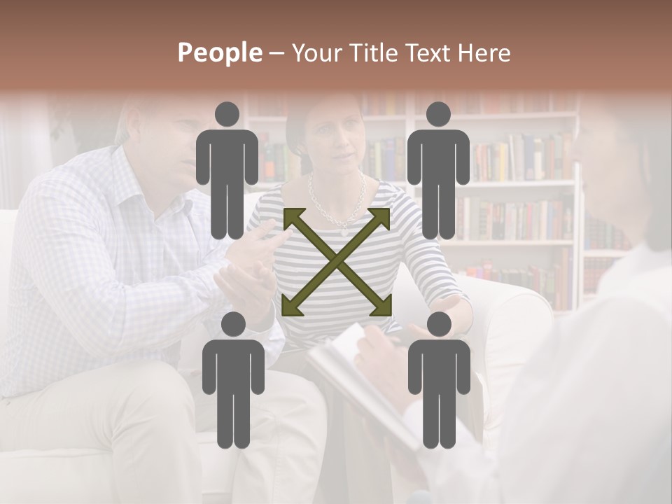 A Man And Woman Sitting On A Couch Talking To Each Other PowerPoint Template