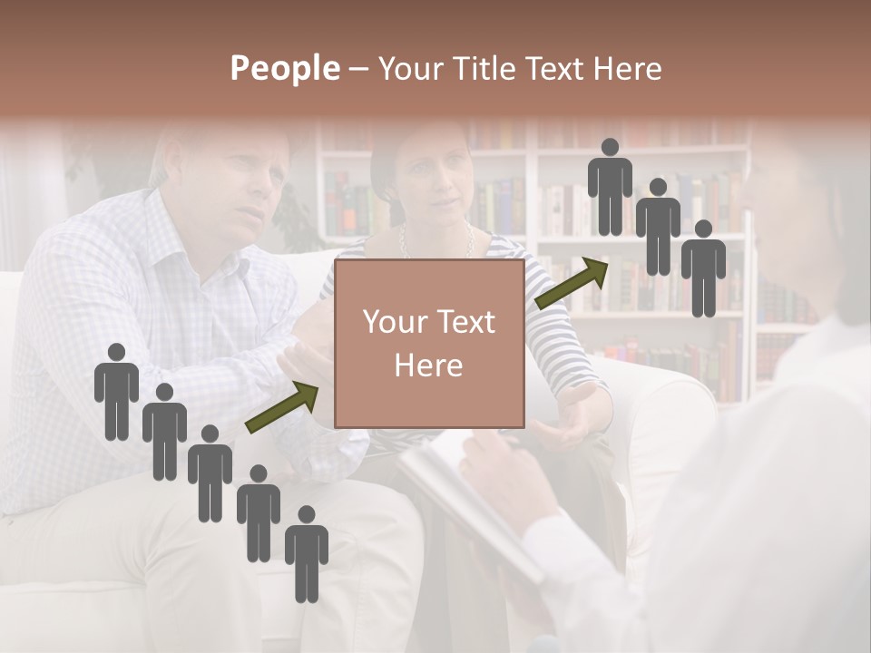 A Man And Woman Sitting On A Couch Talking To Each Other PowerPoint Template