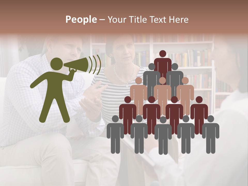 A Man And Woman Sitting On A Couch Talking To Each Other PowerPoint Template