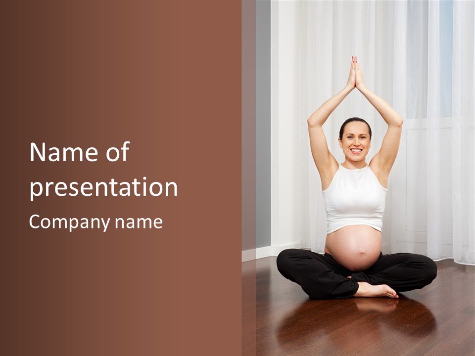 Yoga Woman Model PowerPoint Template