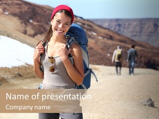 Volcano Hiking  PowerPoint Template