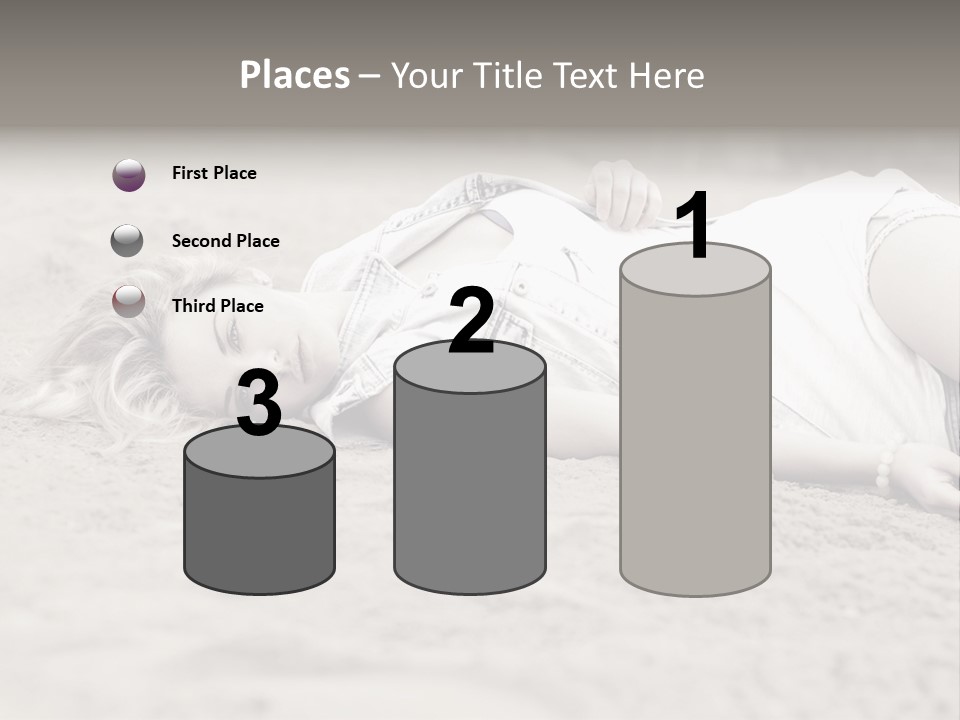 A Woman Laying In The Sand With Her Eyes Closed PowerPoint Template