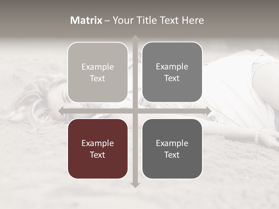 A Woman Laying In The Sand With Her Eyes Closed PowerPoint Template