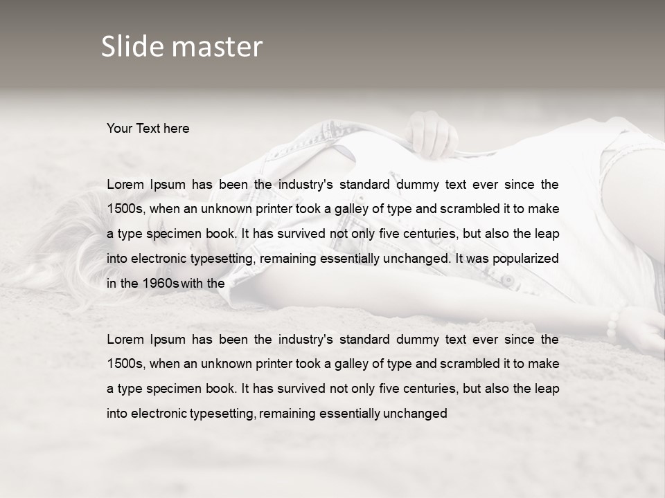 A Woman Laying In The Sand With Her Eyes Closed PowerPoint Template