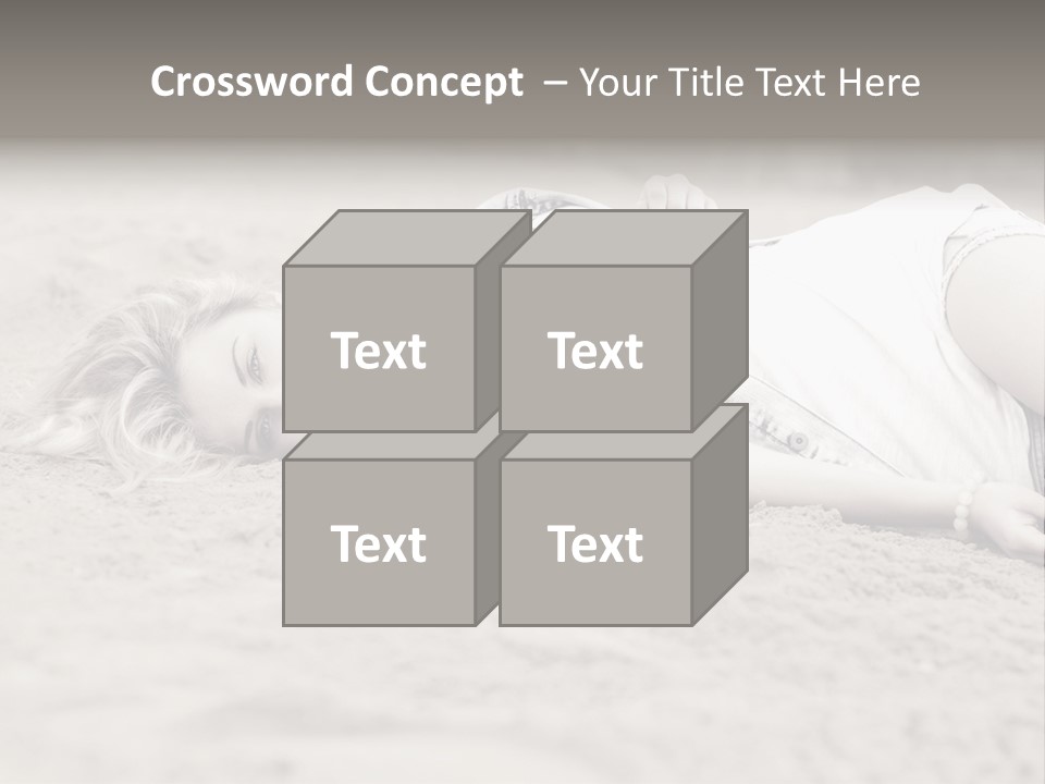 A Woman Laying In The Sand With Her Eyes Closed PowerPoint Template