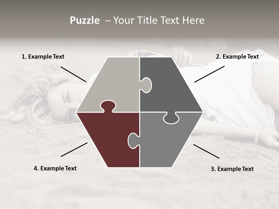 A Woman Laying In The Sand With Her Eyes Closed PowerPoint Template