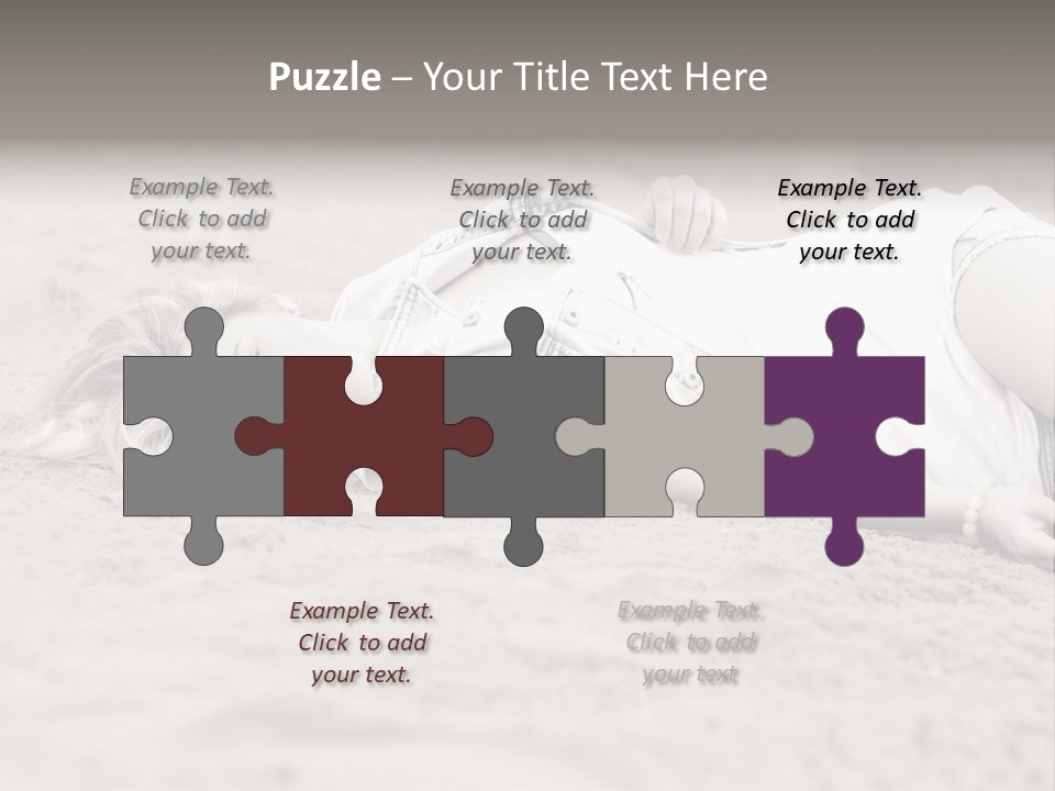 A Woman Laying In The Sand With Her Eyes Closed PowerPoint Template