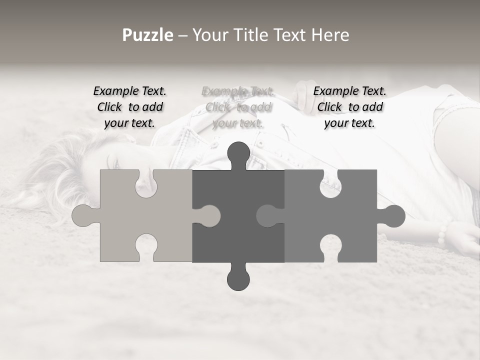 A Woman Laying In The Sand With Her Eyes Closed PowerPoint Template