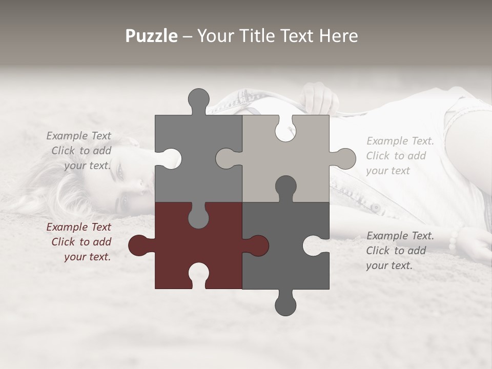 A Woman Laying In The Sand With Her Eyes Closed PowerPoint Template