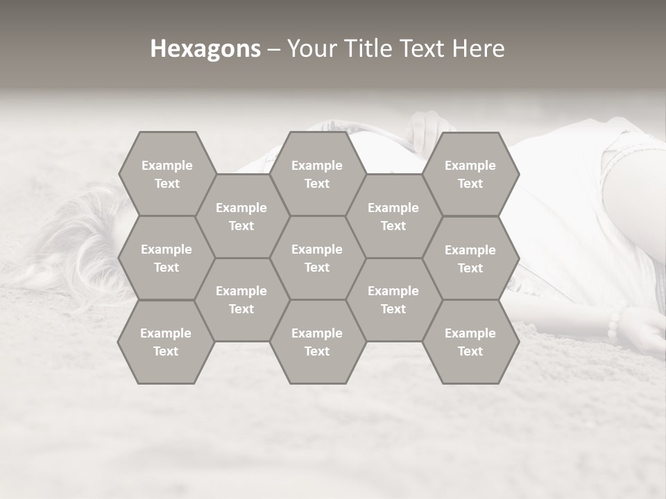 A Woman Laying In The Sand With Her Eyes Closed PowerPoint Template