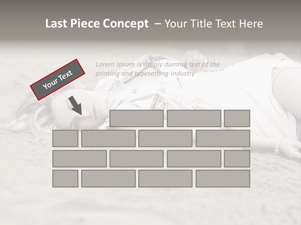 A Woman Laying In The Sand With Her Eyes Closed PowerPoint Template