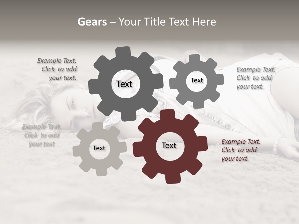 A Woman Laying In The Sand With Her Eyes Closed PowerPoint Template