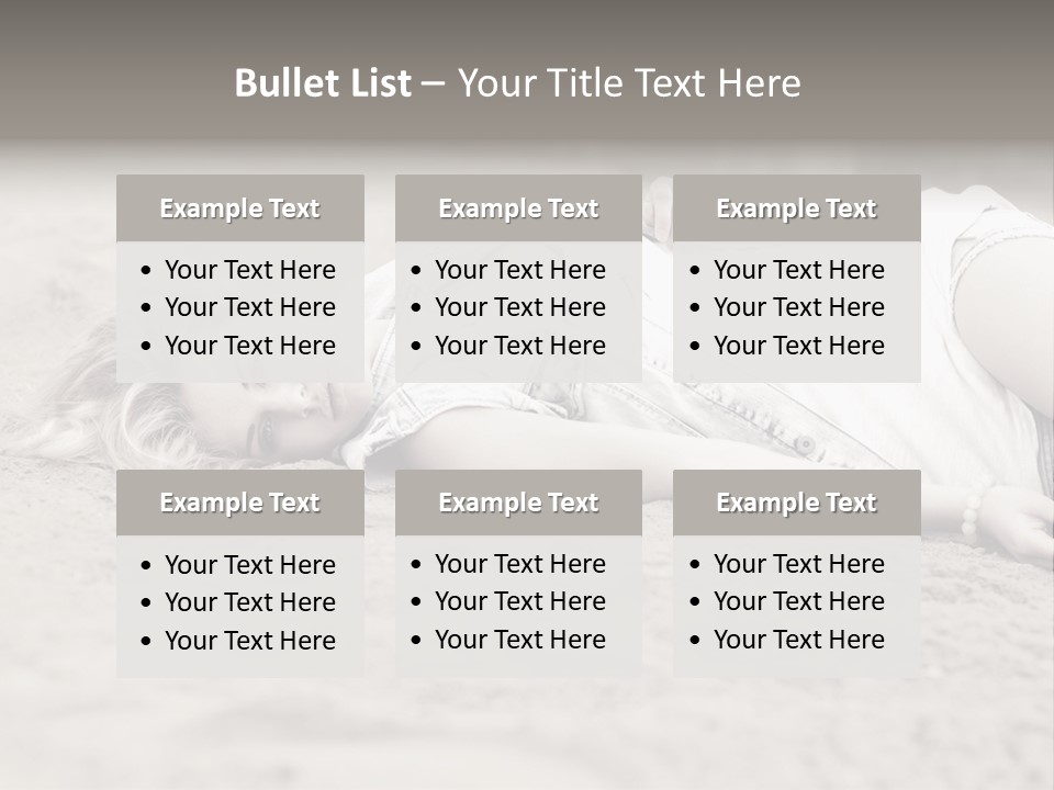 A Woman Laying In The Sand With Her Eyes Closed PowerPoint Template