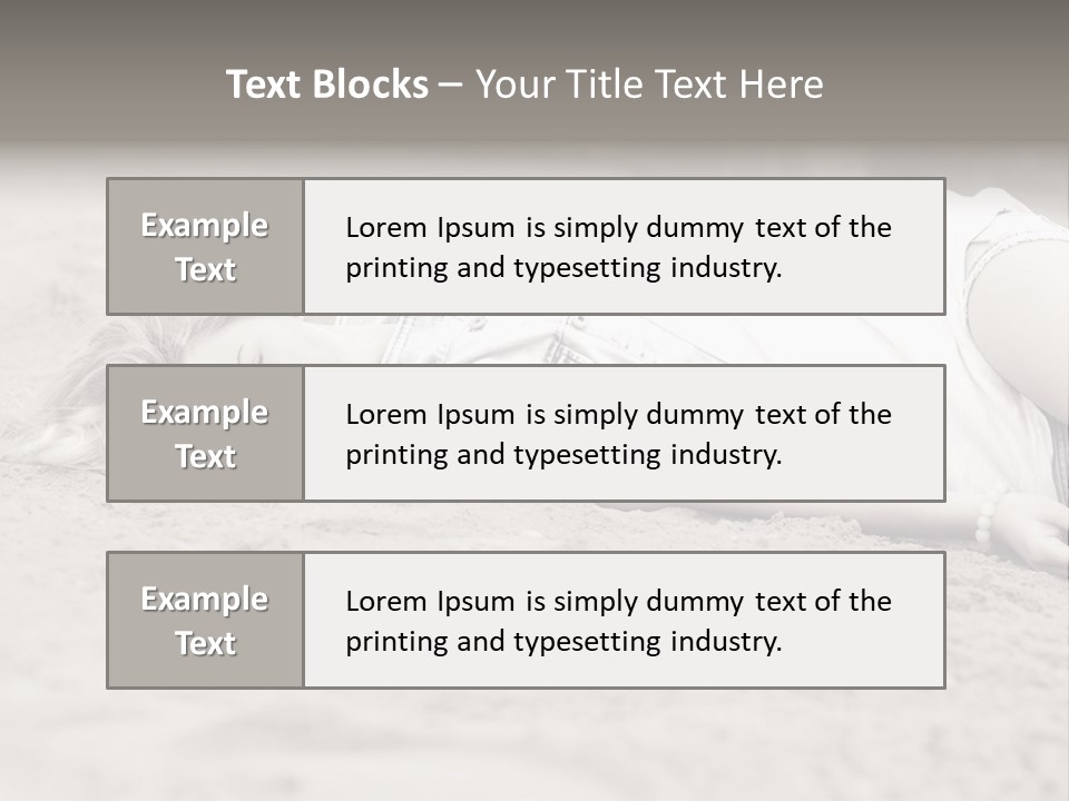 A Woman Laying In The Sand With Her Eyes Closed PowerPoint Template