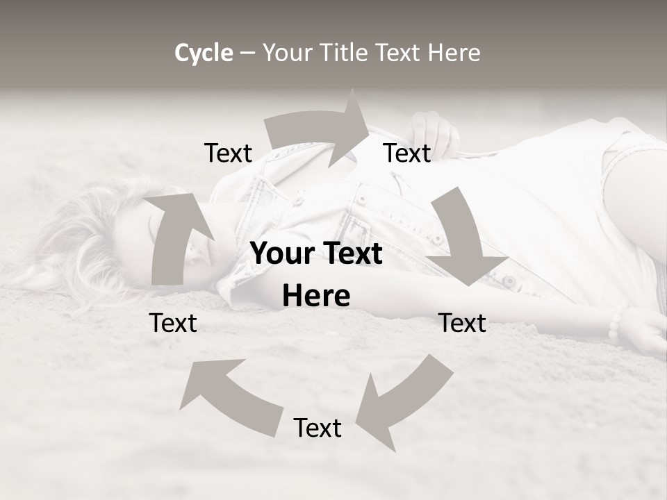 A Woman Laying In The Sand With Her Eyes Closed PowerPoint Template