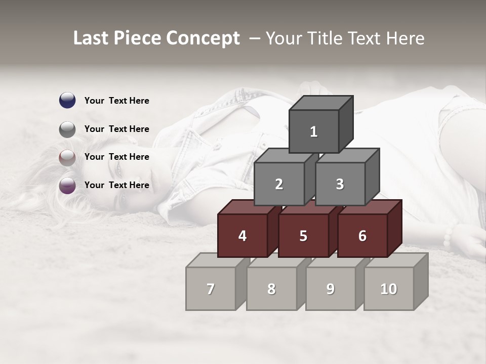 A Woman Laying In The Sand With Her Eyes Closed PowerPoint Template