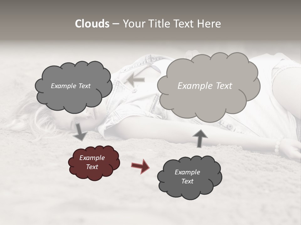 A Woman Laying In The Sand With Her Eyes Closed PowerPoint Template