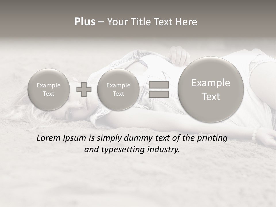 A Woman Laying In The Sand With Her Eyes Closed PowerPoint Template