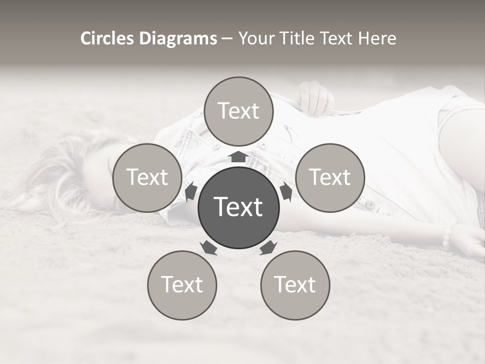 A Woman Laying In The Sand With Her Eyes Closed PowerPoint Template