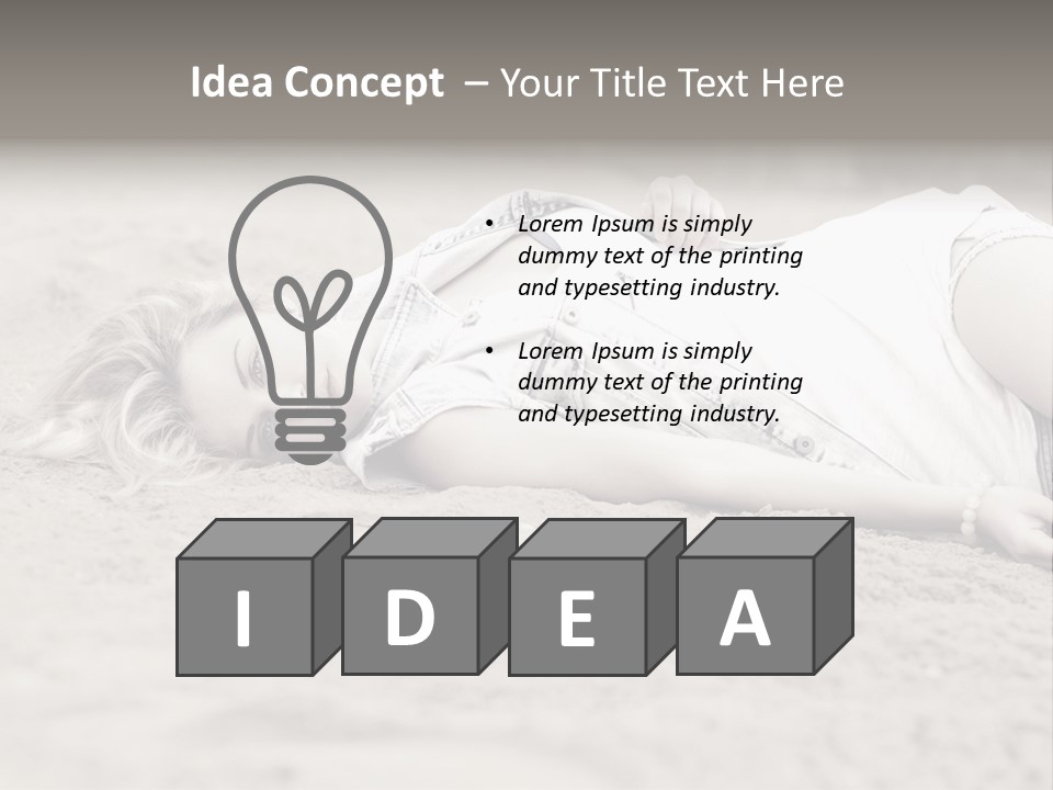 A Woman Laying In The Sand With Her Eyes Closed PowerPoint Template