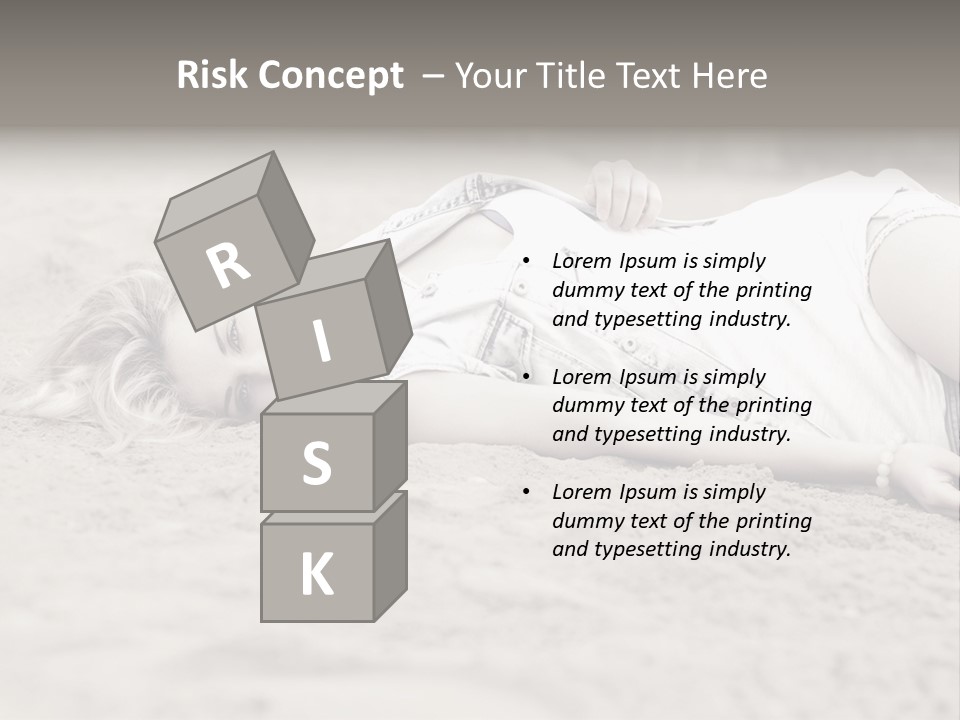 A Woman Laying In The Sand With Her Eyes Closed PowerPoint Template